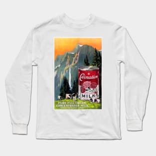 CARNATION Full Cream Evaporated Milk Vintage Food Advertisement Art Long Sleeve T-Shirt